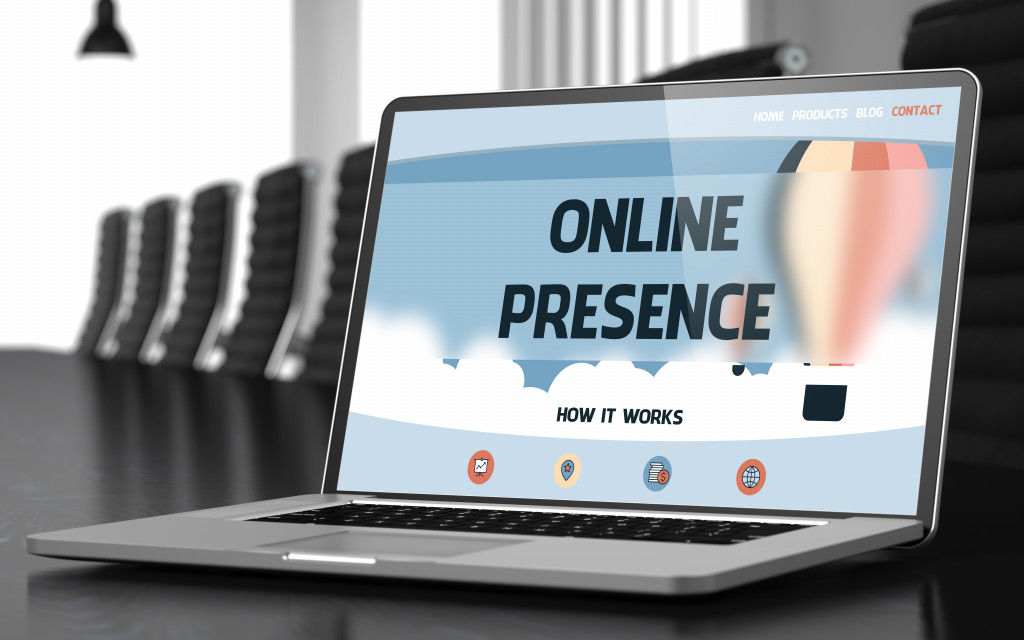 online presence being shown on a laptop