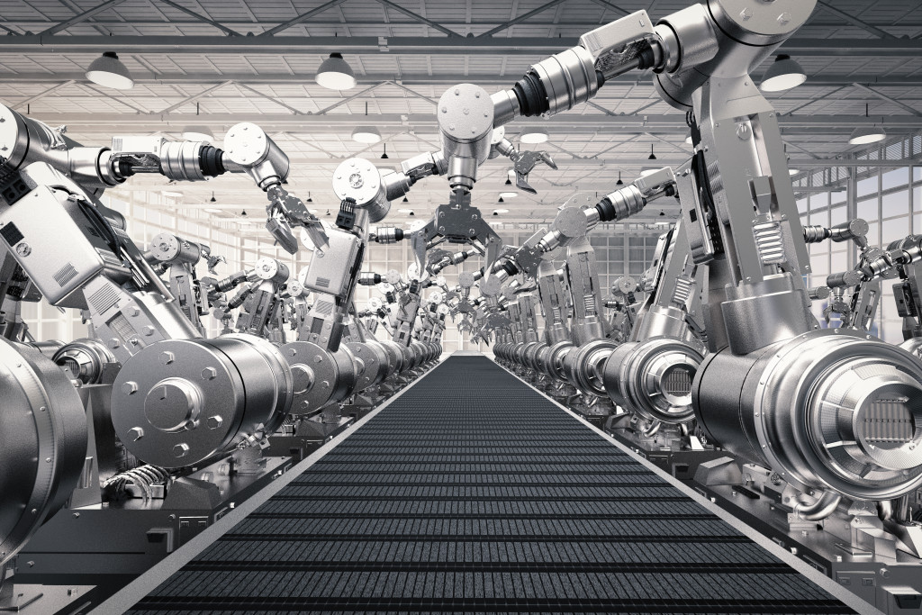 Robotics arms in production line