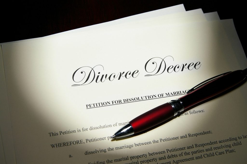 document for divorce decree